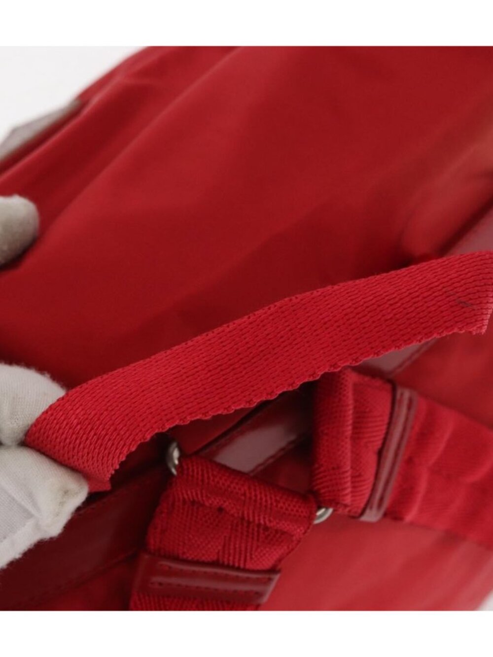 PRADA Backpack Nylon Red Silver - Picture 7 of 16